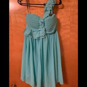 NWT.  Aqua One Shoulder Dress.  Size M.